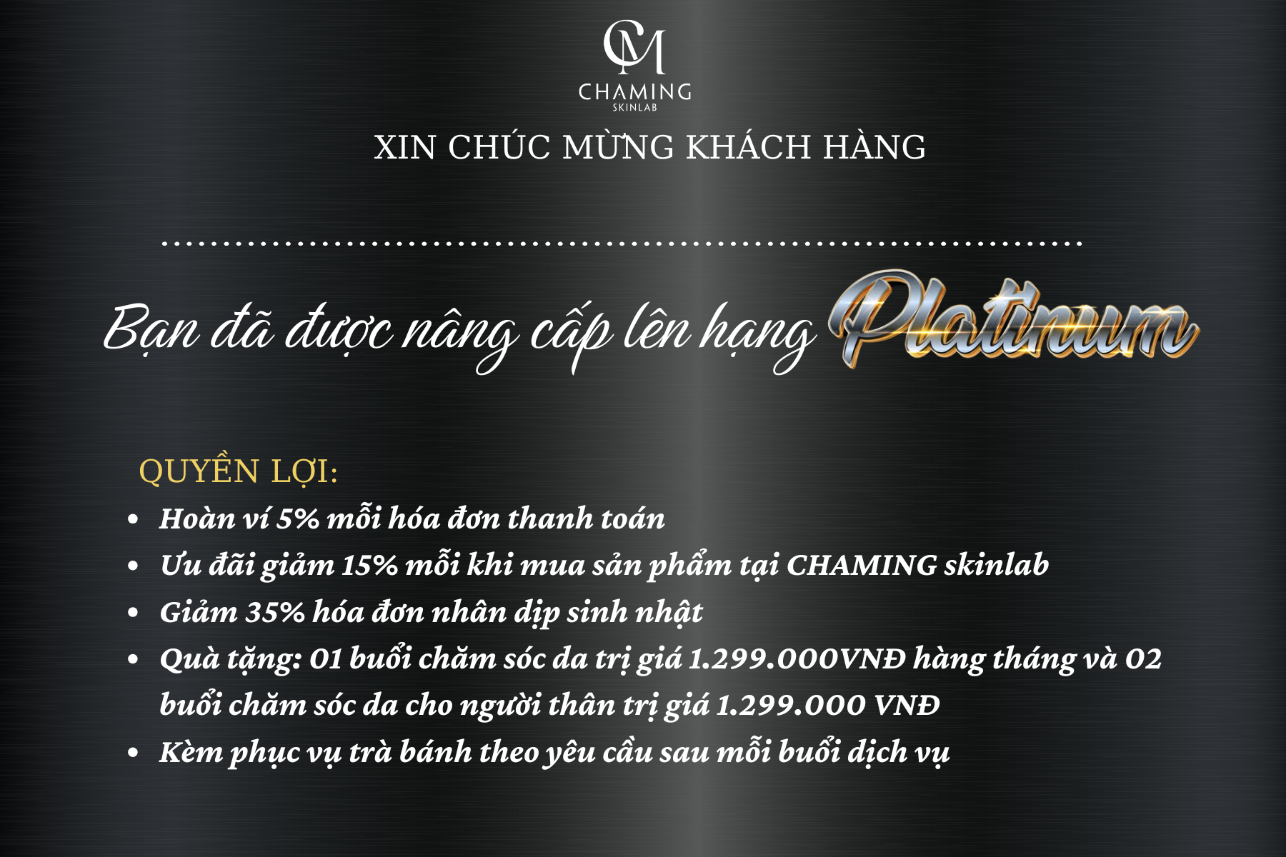Nhận diện hạng Platinum
